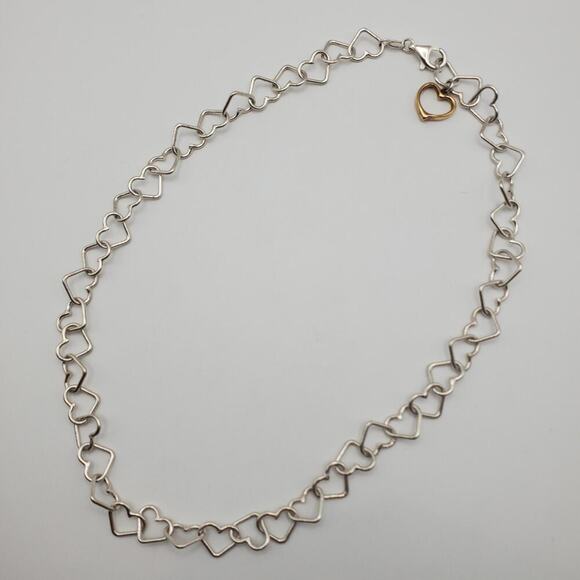 Milor Italy 925 Sterling Silver Open Heart Links 18” Necklace 20.5 Grams - Picture 2 of 8